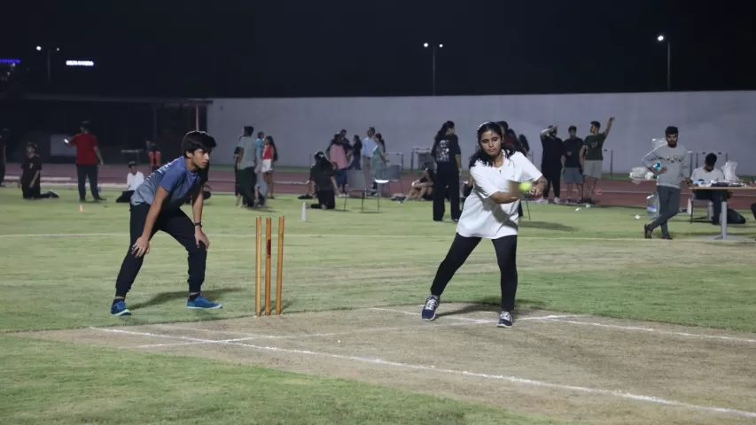 Cricket played by students