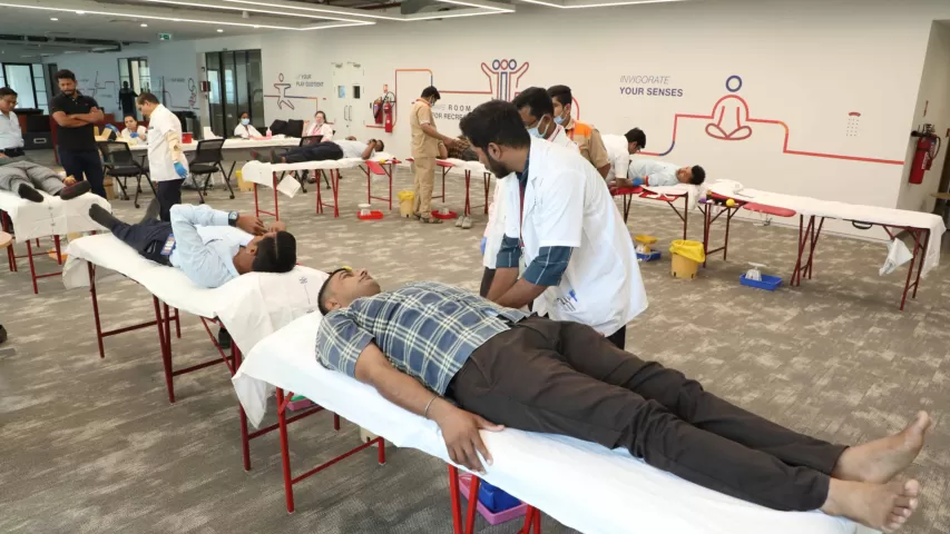 Blood Donation Camp at Jio Institute in collaboration with Dr. L.H. Hiranandani Hospital, Powai
